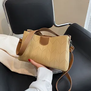 Stylish casual women's shoulder crossbody bag with trendy chevron pattern and top handle.