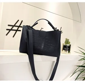 Women crocodile pattern detail handbag stylish shoulder crossbody tote bag autumn new style