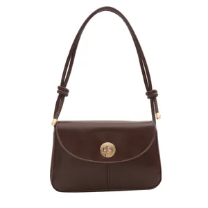 Retro solid color small square shoulder bag detail view, stylish women crossbody.