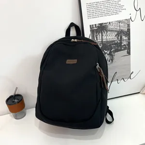 Casual Nylon Backpack For Men Women Unisex Travel Laptop Bookbag Stylish Checkerboard Solid Color School Daypack