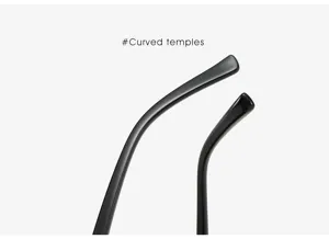 Gros plan sur les branches de lunettes de soleil incurvées, design ergonomique et élégant.