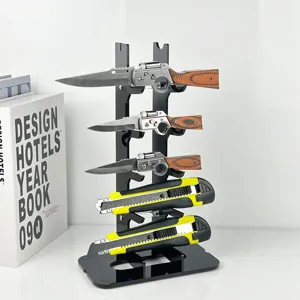 Acrylic multi-layer pocket knife display stand camping folding knife storage rack holder detail view