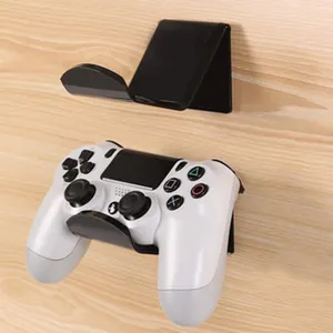 Acryl Wandhalterung fuer Gaming Controller und Kopfhoerer klebbarer Ständer in schwarz