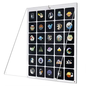 Boite de Presentation de Broche en Acrylique Transparent Support de Rangement Epingle