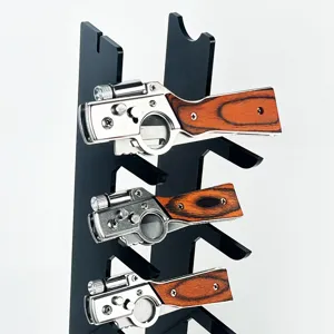 Black acrylic knife display stand multi-tier folding pocket knife storage rack holder