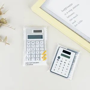 Minimalist Portable Solar Calculator 12 Digits Mini Electronic Calculator Mute Button Student Office Calculator