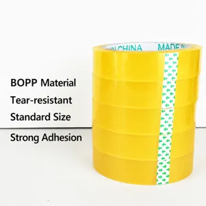 Transparent Yellow Box Sealing Tape Heavy Duty Carton Packaging Adhesive Tape Roll For Shipping Moving Office Supplies