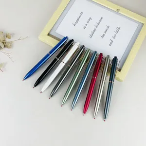 Bunte Metall Press-Gelstifte Set, glatte Kugelschreiber für Büro Geschäft und Logo Werbung.