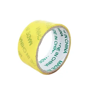 Yellow packing tape roll for shipping, heavy duty sealing adhesive tape for parcel packaging.