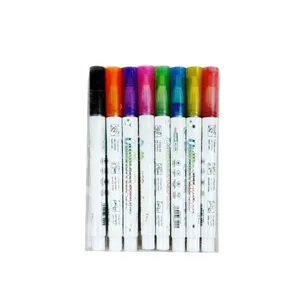 8-kleurige glinsterende dubbele lijn contourpennen, DIY graffiti highlighter markers voor handlettering.
