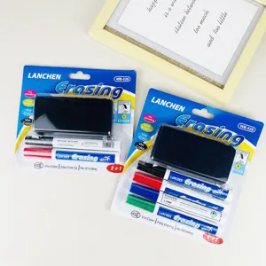 Erasable Whiteboard Markers Set Dry Erase Pens with Eraser Fine Tip Colorful Ink Office School Writing Supplies