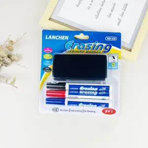 LANCHEN 3 in 1 Erasable Whiteboard Marker Set with Eraser for Office School Writing