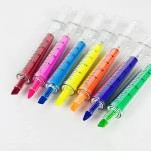 Creatieve spuit markeerstift set 6 kleuren beitelpunt viltstiften briefpapier kantoor school