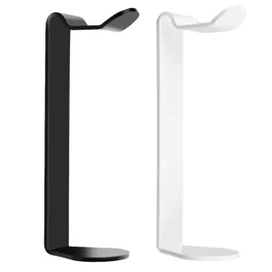 Nahaufnahme Detailansicht des robusten Acryl Kopfhörerständers, modernes minimalistisches Design.