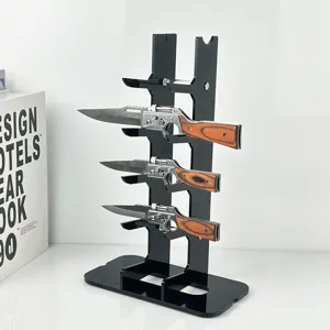 Acrylic Folding Pocket Knife Display Stand Multi Layer Vertical Storage Rack Desktop Organizer Holder For Outdoor Camping Tools