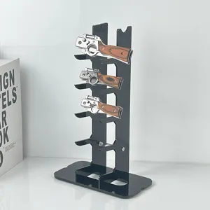 Black acrylic display stand for pocket knives and folding daggers multi tier organizer rack