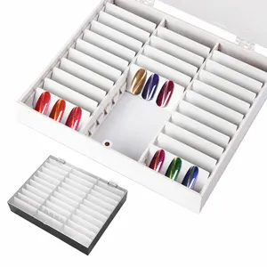 Acrylic Nail Display Box Dustproof Flip Color Card Storage Box Organizer For Salon Home Use