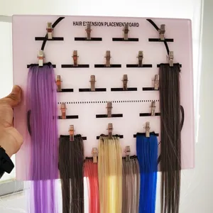 Pannello di Posizionamento per Extension in Acrilico Supporto per Parrucca Strumento per Parrucchiere da Scrivania Con Clip in Metallo Per Salon Styling