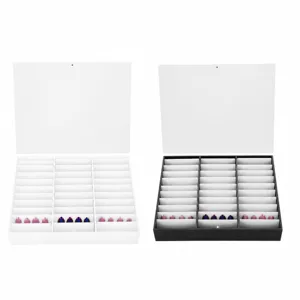 Acrylic nail display box flip color card 30 slots nail polish display stand storage