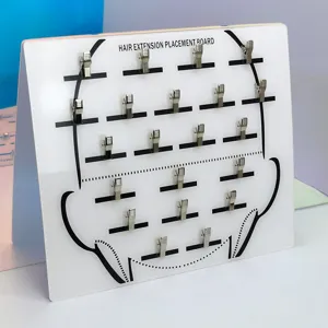 Pannello di posizionamento per extension in acrilico con clip metalliche strumento parrucchiere.