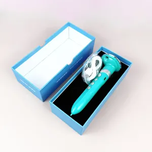 Set de boligrafo de lectura inteligente con caja de regalo azul y cable USB para ninos.