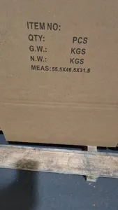 Outer carton box detail showing packaging specifications and measurements for shipping logistics.