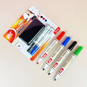 Whiteboard-Marker-Set mit Radierer, farbige abwischbare Stifte für Büro und Schule.