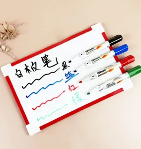 Bunte Whiteboard-Marker Set, schnelltrocknende Ölstifte in Schwarz, Blau, Rot, Grün.