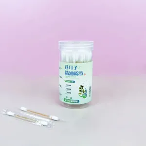 Portable Xanthium essential oil cotton swabs, individual disposable packaging, nasal care.