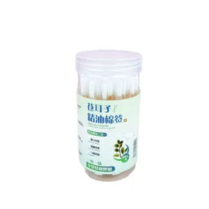 Portable bottled herbal essential oil cotton swabs, individual packaging, nasal care, 50pcs.