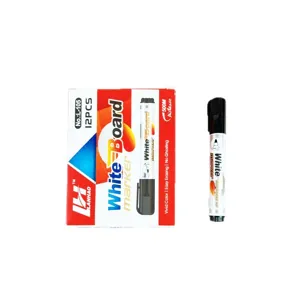 Wasserdichter schwarzer Whiteboard-Marker im praktischen 12er Set mit Box für Büro.