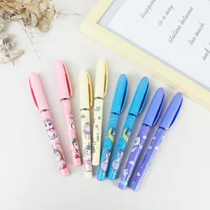 Lot de stylos gel mignons licorne de dessin animé 0.5mm encre noire papeterie d'école.