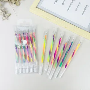 Colorful Gradient Gel Pen Set Smooth Writing Rainbow Neutral Pens Student Stationery With PVC Bag Packaging