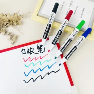 S-529 Marqueur pour Tableau Blanc Rechargeable Grande Capacité Marqueur Effaçable à Sec Noir Rouge Bleu Vert Bureau École Stylo d'Écriture