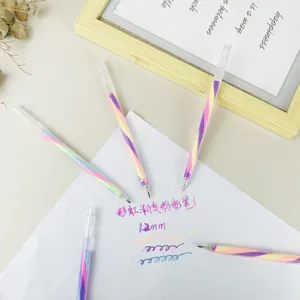 Rainbow gradient gel pen set, colorful pastel marker for student journal and daily writing.