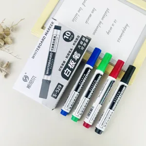 Kit de marqueurs pour tableau blanc S-529 avec 10 pcs, grande capacité et rechargeables.