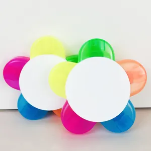 Ensemble de Surligneurs Fleur à Cinq Pétales Mignon Multicolore Pointe Biseautée Marqueurs pour Étudiants École Bureau Papeterie Cadeau