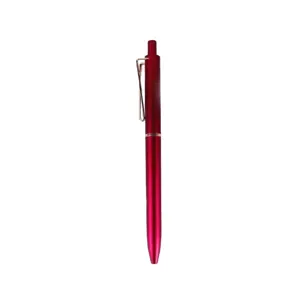 Eleganter, versenkbarer Metall-Gelschreiber in Rot mit Roségold-Akzenten für das moderne Büro.