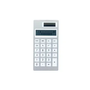 Minimalist solar calculator with 12-digit display, silent buttons, perfect for students and office.