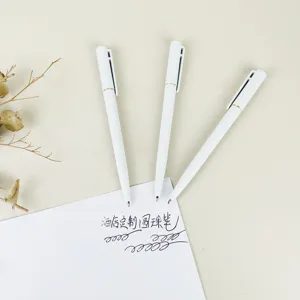 Witte slanke balpen set voor hotelkantoor promotie en aangepaste zakelijke geschenken.