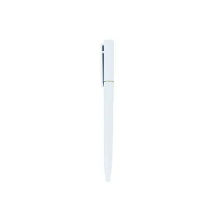 Witte plastic balpen voor hotelkamers, slanke promotionele geschenk reclamepen.