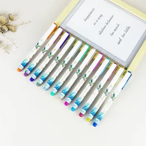 Colorful soft tip brush pens set for journaling, calligraphy, and watercolor drawing.