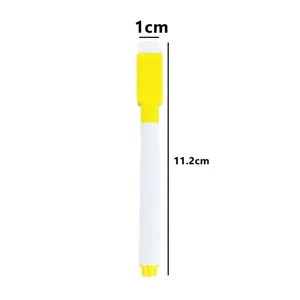 Vue détaillée du marqueur pour tableau blanc montrant la longueur de 11,2 cm et la largeur.