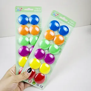 Puntine Magnetiche in Plastica Colorata Calamite Rotonde per Lavagna Bianca Ufficio Scuola Educazione e Casa