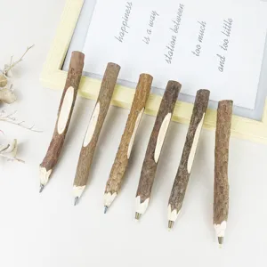 Creative Wooden Ballpoint Pen Pencil Natural Log Tree Bark Texture Writing Pen Office School Stationery Gift