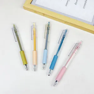 Stylo Gel Rétractable Pointe Balle Encre Noire Mignon Macaron Morandi Couleur Plastique Étudiant Stylo Écriture Papeterie