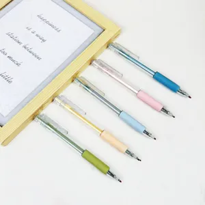 Lot de 5 stylos gel rétractables 0,5mm à encre noire, superbes teintes pastel style Morandi.