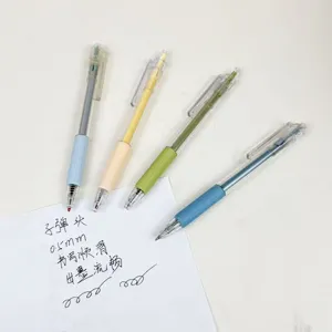 Lot de stylos gel rétractables 0.5mm pointe fine jolies couleurs morandi écriture encre noire