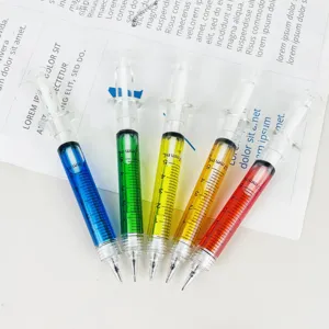 Crayon mécanique créatif seringue avec liquide coloré, 0,7 mm papeterie d'étude cadeau.
