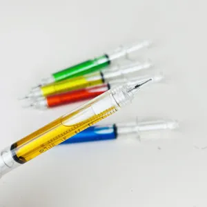 Crayon mécanique créatif en forme de seringue avec liquide coloré, cadeau papeterie étudiant.